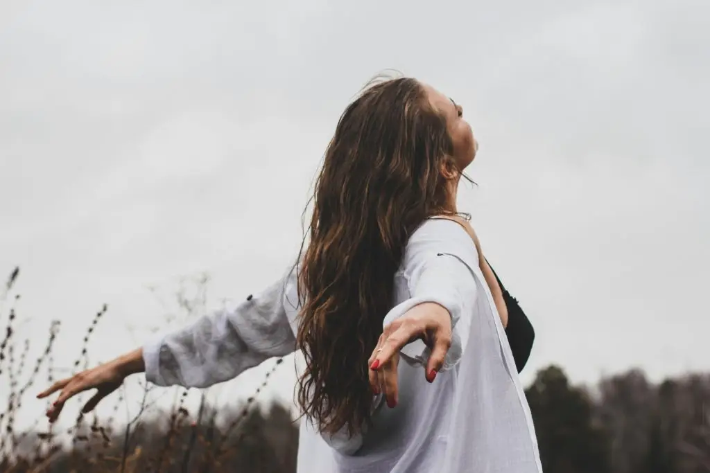 Woman feeling free