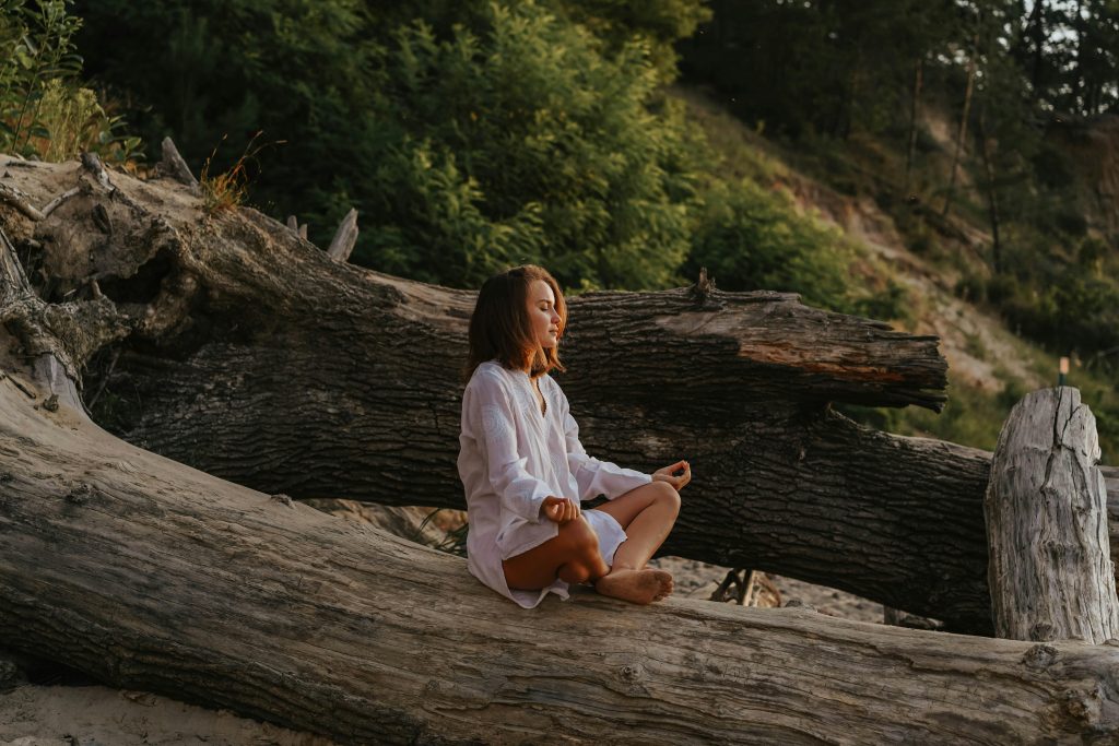 woman meditating